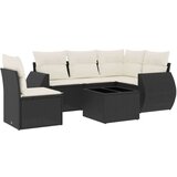 vidaXL 6-dijelni set vrtnih sofa s jastucima crni od poliratana | shoptok.hr