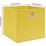 vidaXL škatle za shranjevanje 4 kosi rumene 32x32x32 cm blago | Shoptok.si