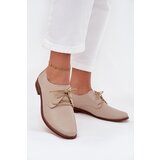 Zazoo Women's Leather Elegant Lace-Up Shoes 4238 Beige | Shoptok.si