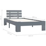  Za krevet od masivne borovine sivi 100 x 200 cm | shoptok.hr