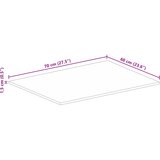 Stolna ploča 70x60x1,5 cm pravokutna masivno grubo drvo manga | shoptok.hr