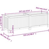  Vrtna sadilica s oblogom 153x38,5x50cm od masivnog drva bagrema | shoptok.hr