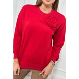 Kesi Cotton blouse with decorative flower red | shoptok.hr