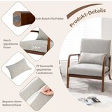  Fotelja za dnevni boravak, tapecirana, moderna, za čitanje, s naslonima za ruke, 65 x 79 x 77 cm | shoptok.hr