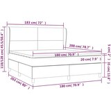  s oprugama i madracem crni 180 x 200 cm od umjetne kože | shoptok.hr