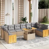 vidaXL 11-dijelni set vrtnih sofa od poliratana s jastucima bež | shoptok.hr