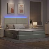  LED krevet za pohranu s madracem Svjetlosiva 200 x 200 cm | shoptok.hr