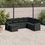  7-dijelni set vrtnih sofa od poliratana s jastucima crni | shoptok.hr
