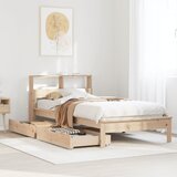 vidaXL Knjižna postelja brez vzmetnice bela 75x190 cm trdna borovina Cene