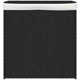  Košara za rublje s 2 odjeljka crna 53 x 35 x 57cm od poliratana | shoptok.hr