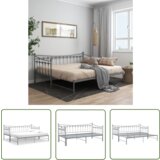 The Living Store Izvlečni posteljni okvir siv iz kovine 90x200 cm - Posteljni Okvir, (21737164) | Shoptok.si