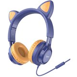 Hoco slušalice W36 cat ear tamno plave | ePonuda.com