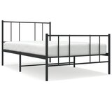 The Living Store Kovinski posteljni okvir z vzglavjem in vznožjem črn 107x203 cm - Posteljni Okvir, (21525257) | Shoptok.si