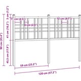  Metalno zamjensko uzglavlje bijelo 120 cm | shoptok.hr