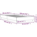  Okvir za krevet boja hrasta 90x190 cm konstruirano drvo | shoptok.hr