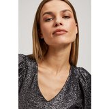 Marisse Black V-Neck Blouse With Puffed Short Sleeves | Eponuda.ba