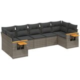 vidaXL Vrtna sedežna garnitura 7-delna z blazinami siv poli ratan, (21054683) | Shoptok.si