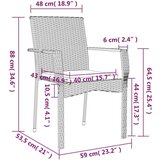  5-dijelni vrtni blagovaonski set crno-sivi od poliratana | shoptok.hr