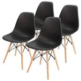  Set plastičnih trpezarijskih stolica Aurora crna 4/1 25-KS006SET | Eponuda.com