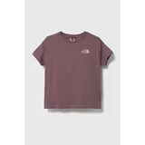 The North Face Otroška bombažna kratka majica G VERTICAL LINE S/S TEE rjava barva