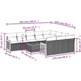 vidaXL 11-dijelni set vrtnih sofa od poliratana s jastucima crni | shoptok.hr