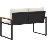  Klupa s jastukom Crna i krem-bijela 115 x 65 x 72 cm Ratan | shoptok.hr