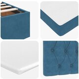 vidaXL Otomanski posteljni okvir z vzmetnico moder 120x190 cm žamet | Shoptok.si
