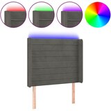 Maison Chic led posteljno vzglavje - vzglavna omarica - nočna omarica temno sivo 83x16x118/128 cm žamet, (21712987) Cene