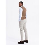 Ombre Men's suit vest without lapels - caramel | ePonuda.com