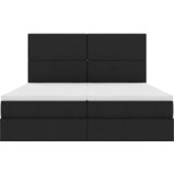  Krevet s od storage s uzglavljem Crna 200 x 200 cm Lažna koža | shoptok.hr