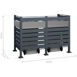 WESTMANN spremište za 2 kante za smeće Planum | 2 x 240L | Antracit | 170x90x120 cm - BRANDED IN GERMANY | shoptok.hr