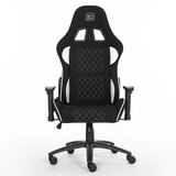 BIT FORCE KHAN F-2D igraća stolica s potpornim jastučićima, tkanina, 2D naslon za ruke, nosivost 150kg, crno/bijela | shoptok.hr