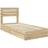 vidaXL Konstrukcija postelje Sonoma hrast 75 x 190 cm Konstruiran les | Shoptok.si