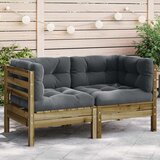  Kutna vrtna sofa s jastucima 2 kom od impregnirane borovine | shoptok.hr