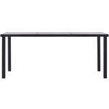 In blagovaonski stol crni i siva boja betona 180 x 90 x 75 cm mdf | shoptok.hr