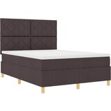  LED Box Spring Krevet Tamno smeđa 140 x 190 cm tkanina | shoptok.hr