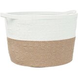  Košara za rublje sivo-bijela Ø 60 x 36 cm pamučna | shoptok.hr