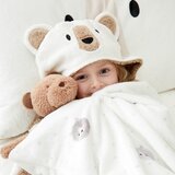 Catherine Lansfield Rjava/kremno bela otroška odeja s kapuco iz mikropliša 90x125 cm Cosy Bear – | Shoptok.si