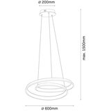 LED luster na sajli CASHMERE LED/75W/230V prečnik 60 cm bela | Eponuda.com