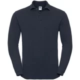 RUSSELL Navy blue long sleeve polo shirt