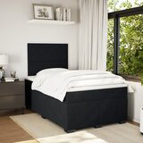  Krevet box spring s madracem crni 120 x 190 cm baršunasti | shoptok.hr