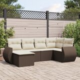  6-dijelni set vrtnih sofa od poliratana s jastucima smeđi | shoptok.hr