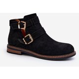 Kesi Women's flat boots with straps Melviana black | shoptok.hr