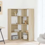  Kutni regal za knjige 4 razine boja hrasta 85x85x140 cm drveni | shoptok.hr