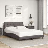 Maison Chic Posteljni okvir - Dvoposteljna postelja - Zakonska postelja z vzglavjem siv 140x200 cm umetno usnje-J16339, (21767082) | Shoptok.si