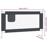  Sigurnosna ograda za dječji krevet tamnosiva 140x25 cm tkanina | shoptok.hr