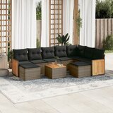 vidaXL 10-dijelni set vrtnih sofa od poliratana s jastucima sivi | shoptok.hr