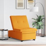 vidaXL 3-v-1 kavč z ležiščem in vlečnim mehanizmom v temno rumeni tkanini | Shoptok.si