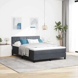 vidaXL Box Spring Krevet s Madracem i LED Tamno Siva 140x200 cm Baršun | shoptok.hr