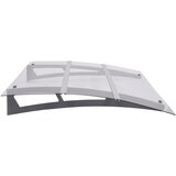 Nadstrešnica za vrata srebrna i prozirna 150 x 90 cm PET | shoptok.hr